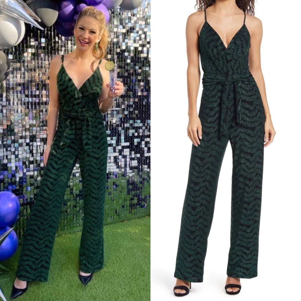 NWT Saylor Ediola Sparkle Jacquard Sleeveless Jumpsuit